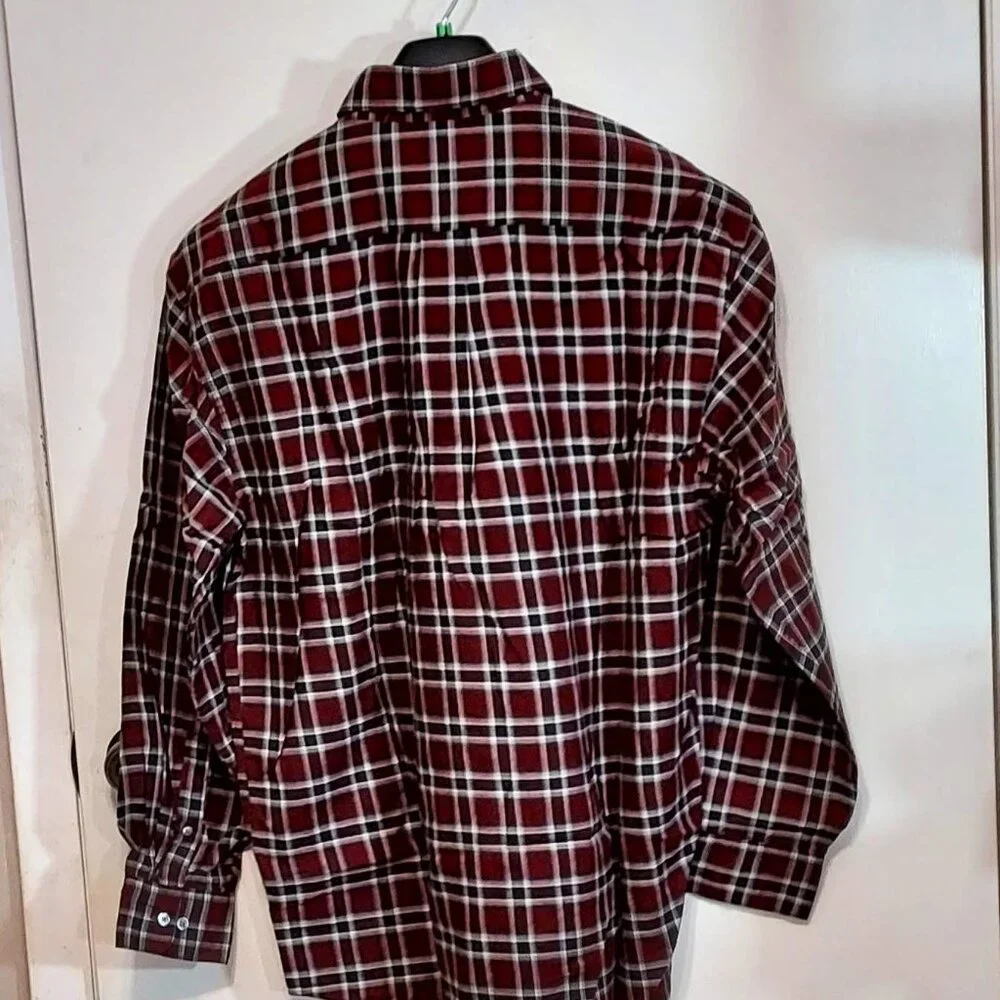 Banana Repulbic Mens Red/Brown/ White Plaid Shirt. SzM Long Sleeve Cabin Outdoor